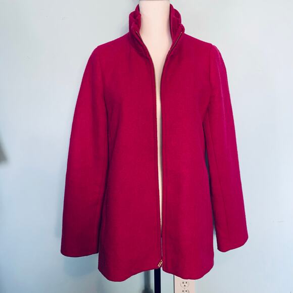 J Crew Factory Village Coat in Neon Plum Wool Blend Size 4 - Picture 7 of 9